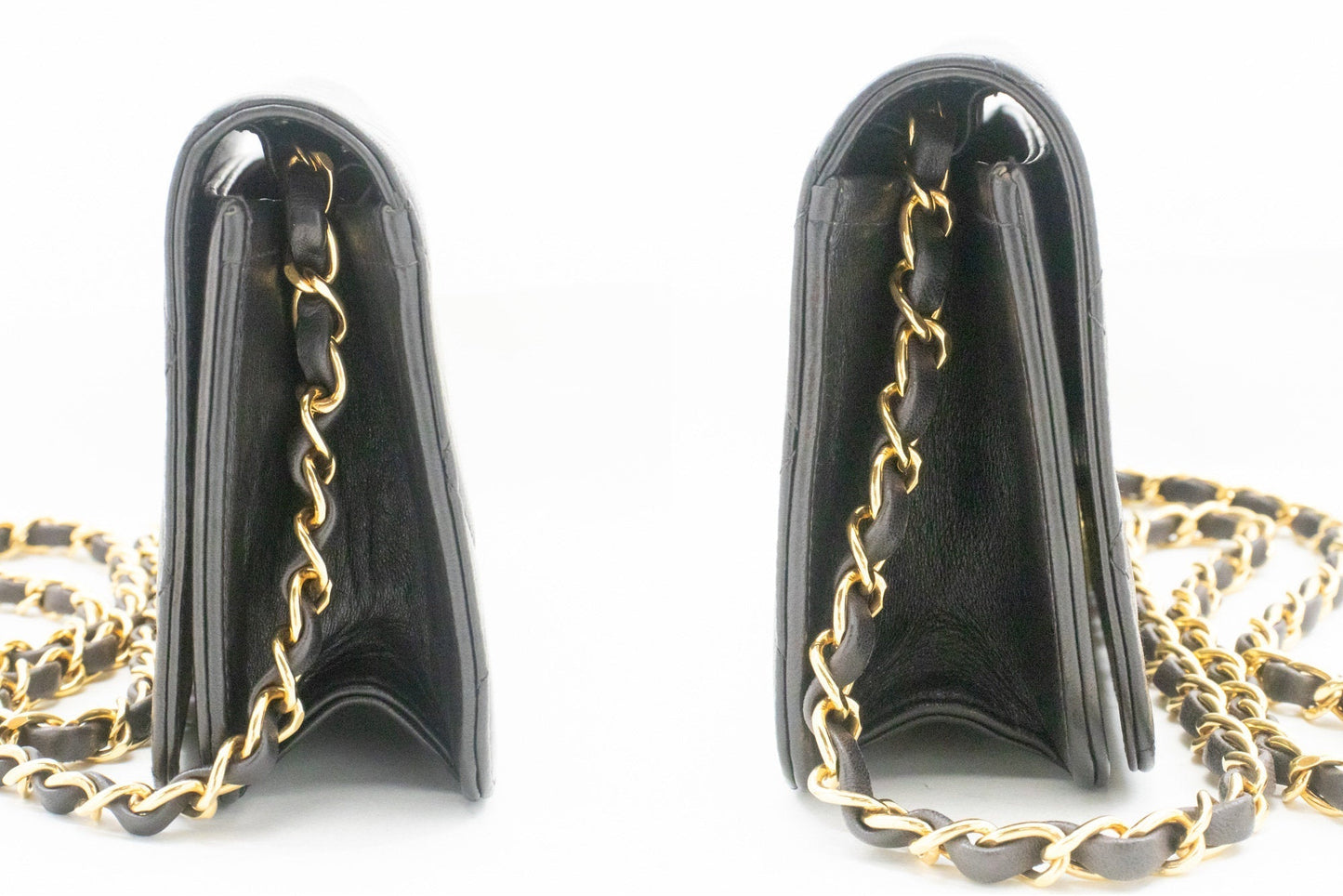Top Quality Chanel Full New Chain Shoulder Bag Clutch Black Quilted Lambskin