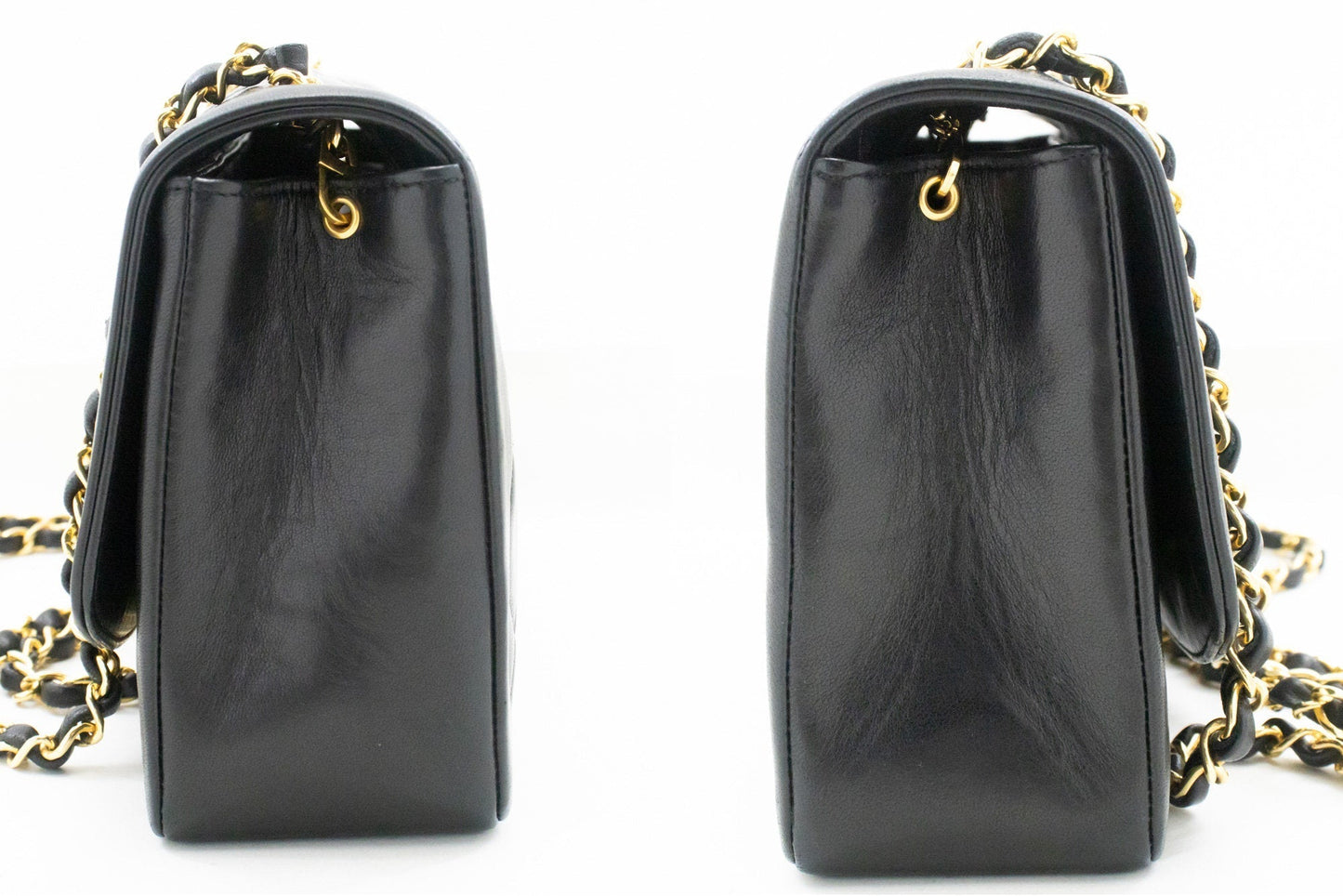 Top Quality Chanel Diana New Chain Shoulder Bag Black Quilted Lambskin Purse