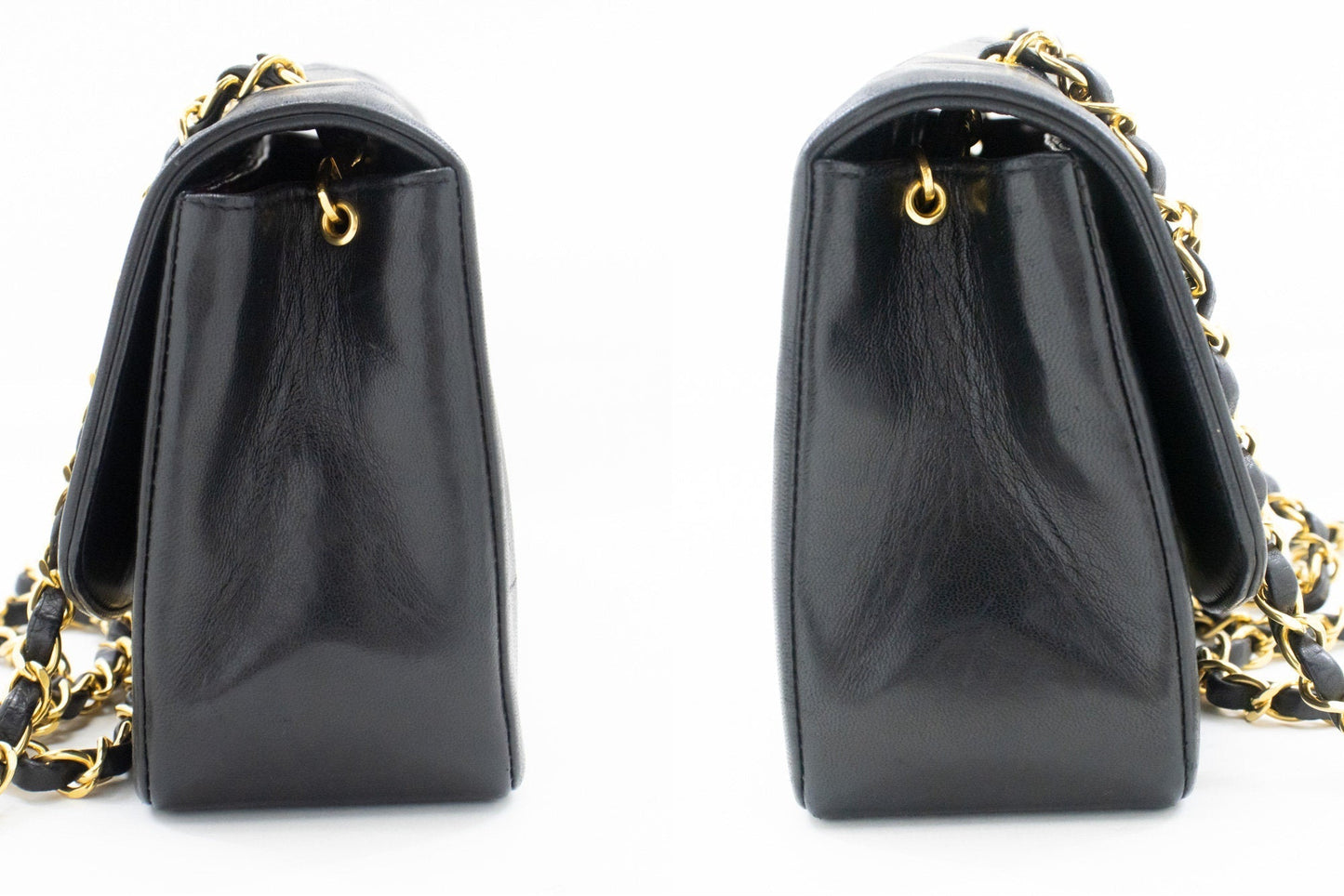 Top Quality Chanel Diana New Chain Shoulder Bag Black Quilted Lambskin Purse
