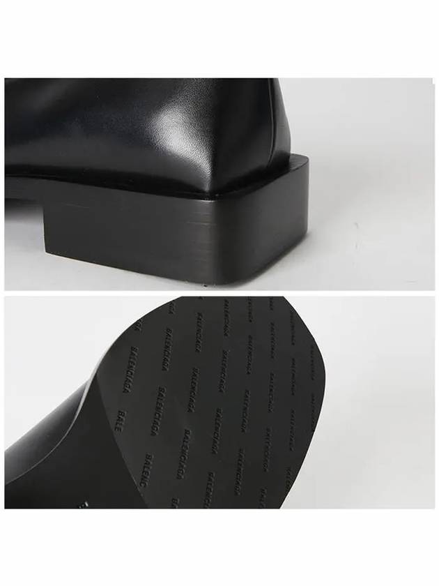 Luxury Balenciaga  BB Logo Square Toe Loafers Black