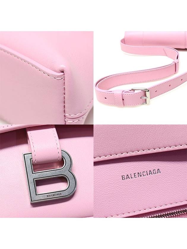 Luxury Balenciaga  671355 Candy Pink Supple Calfskin Hourglass Downtown XS Small Shoulder Bag