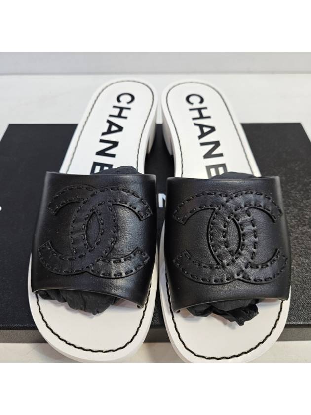 middle heel mule sandals Chanel