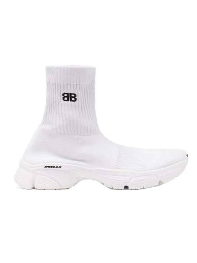 Luxury Balenciaga  Men's Speed 30 Knit High Top Sneakers White