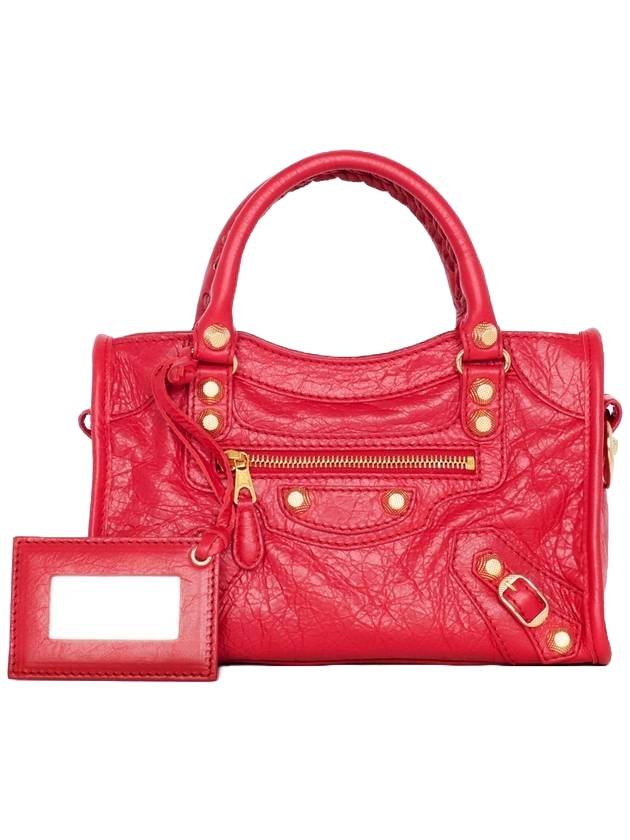 Luxury Balenciaga  Giant City Mini Leather Tote Bag Red