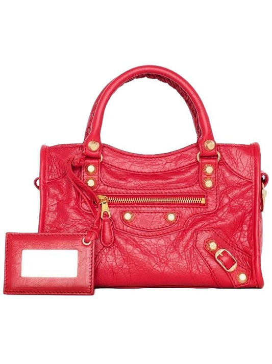 Luxury Balenciaga  Giant City Mini Leather Tote Bag Red
