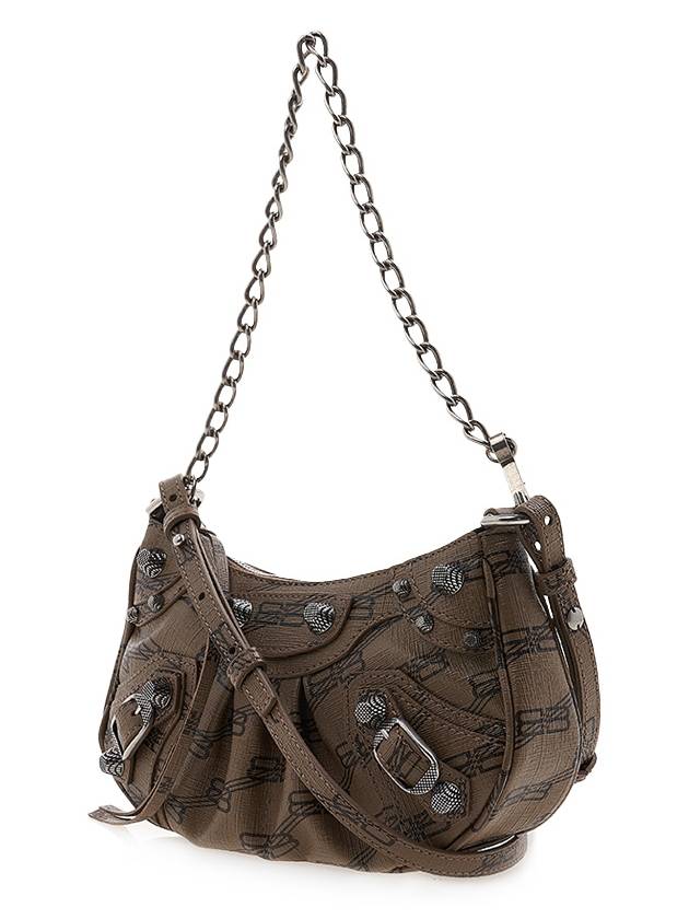 Luxury Balenciaga  Le Cagole BB Monogram Mini Shoulder Bag Brown