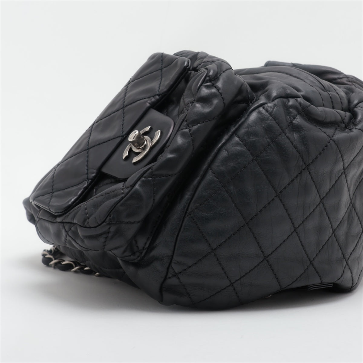 Chanel Matrasse  Chain Rucks Black Gummetal G  17th