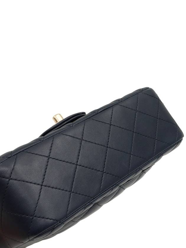 Dark Navy Lambskin CC Logo Champagne Gold Chain Classic New Mini Flap Shoulder Bag Chanel