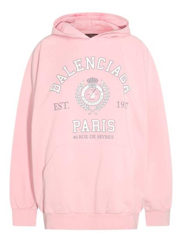 Luxury Balenciaga  College Logo Hoodie Pink