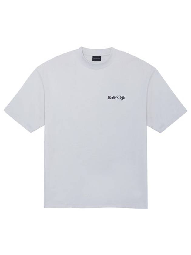 Luxury Balenciaga  Logo Crew Neck Short Sleeve T-Shirt White