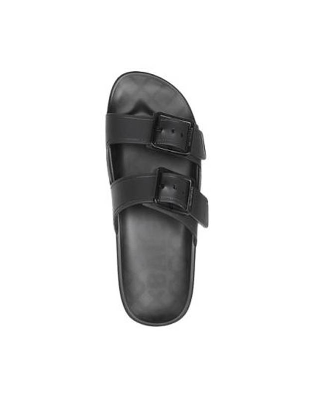 Luxury Balenciaga  Mallorca Strappy Leather Slippers Black