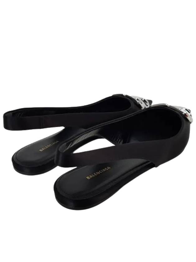 Luxury Balenciaga  BB Logo Slingback Flat Black