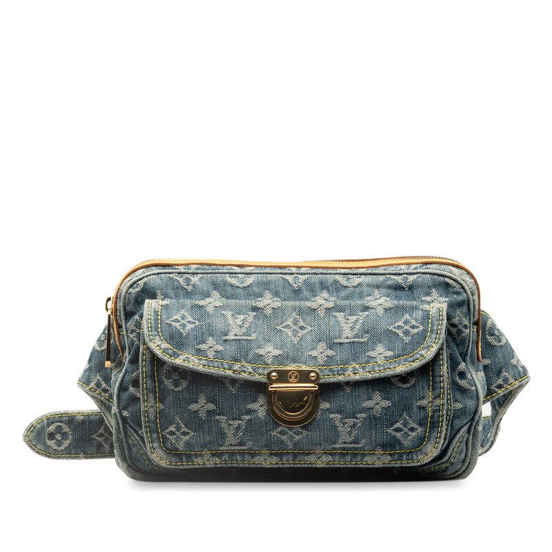 Louis Vuitton Monogram Denim Pouch Indigo Body Bag Waist Bag M95347 Blue Denim Leather  Louis Vuitton