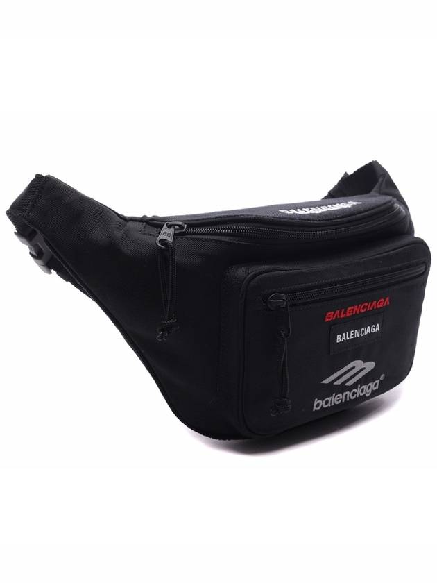 Luxury Balenciaga  Explorer Logo Belt Bag Black