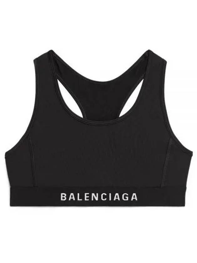 Luxury Balenciaga  Women's Athletic Sports Bra Black