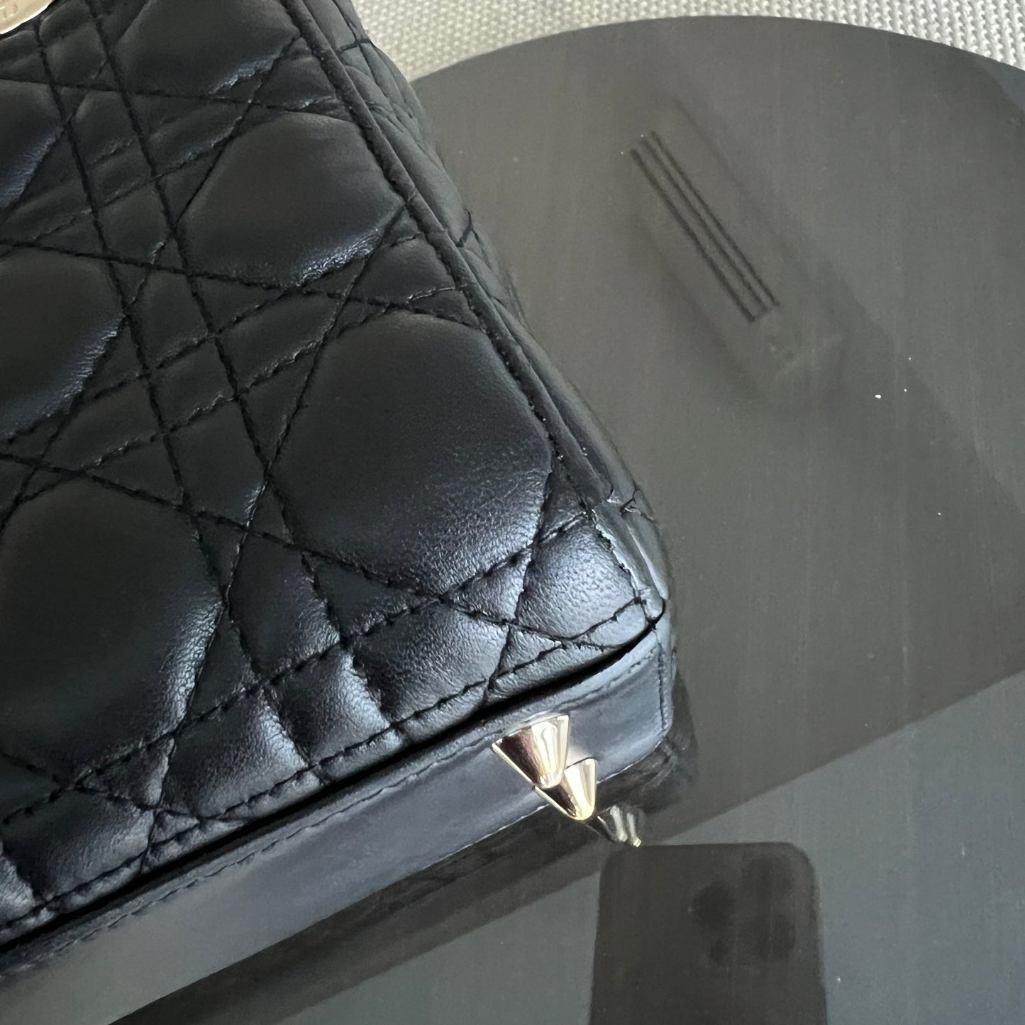 *ABC Strap* Lady Small Cannage Lambskin Black Golden Hardware ABC Strap