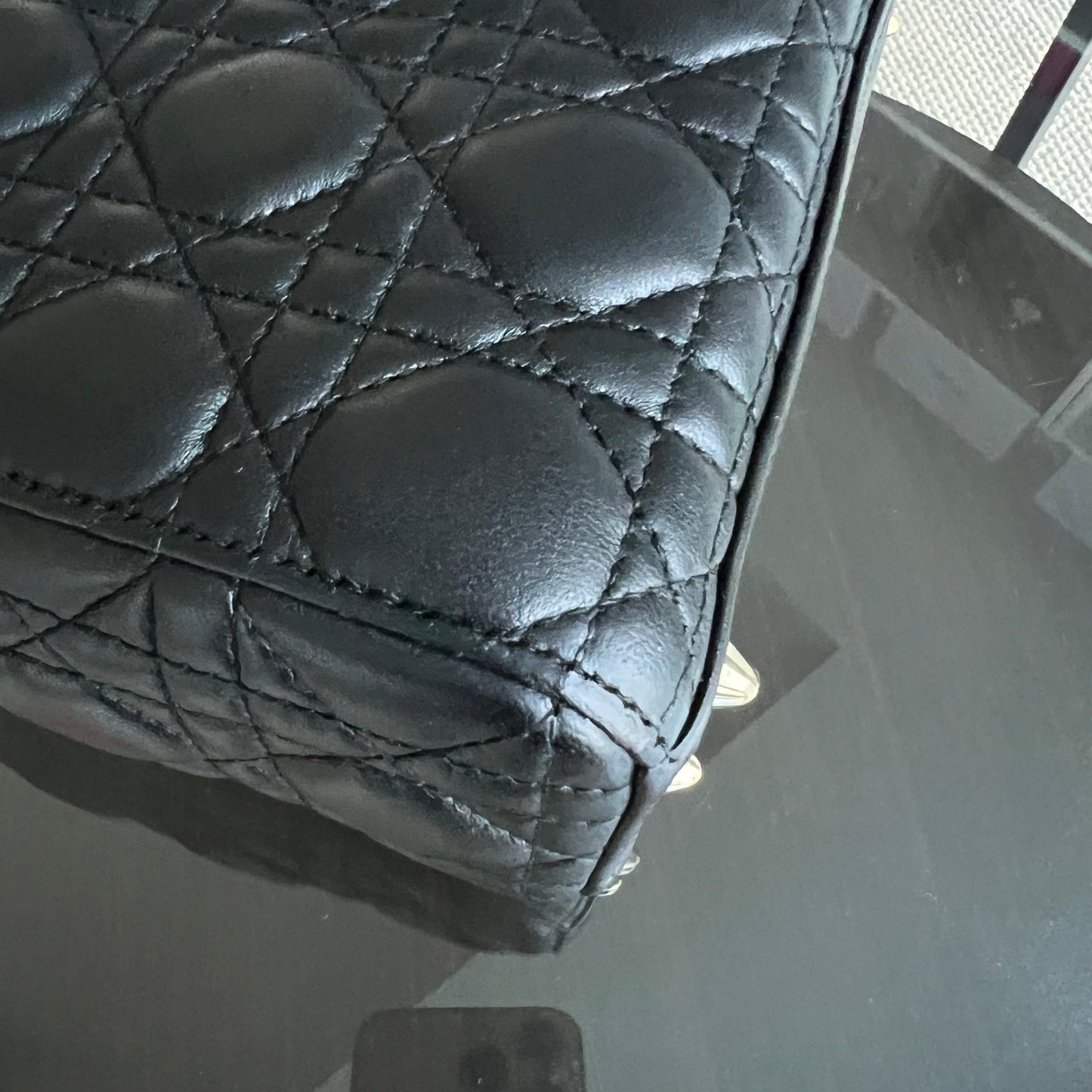 *ABC Strap* Lady Small Cannage Lambskin Black Golden Hardware ABC Strap