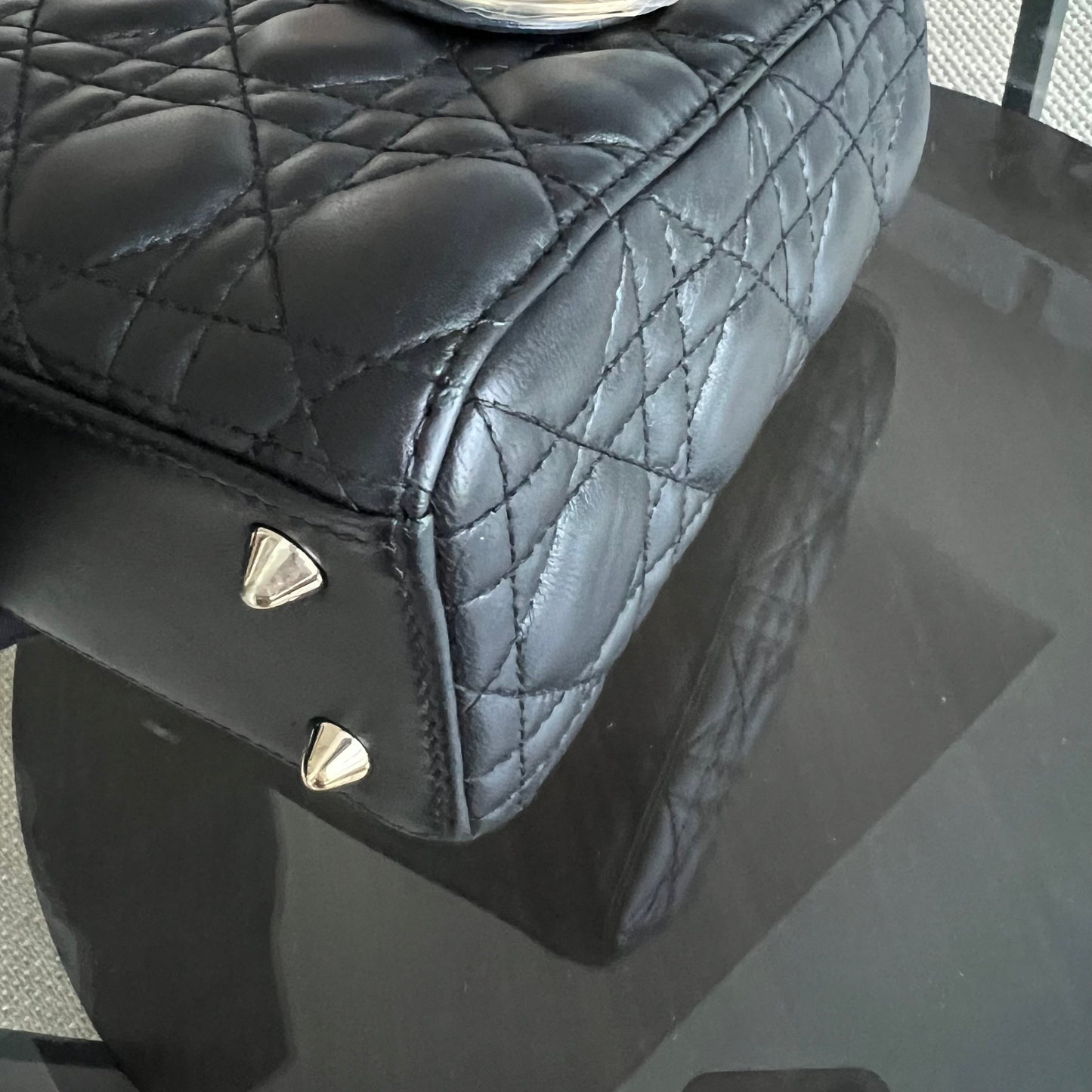 *ABC Strap* Lady Small Cannage Lambskin Black Golden Hardware ABC Strap