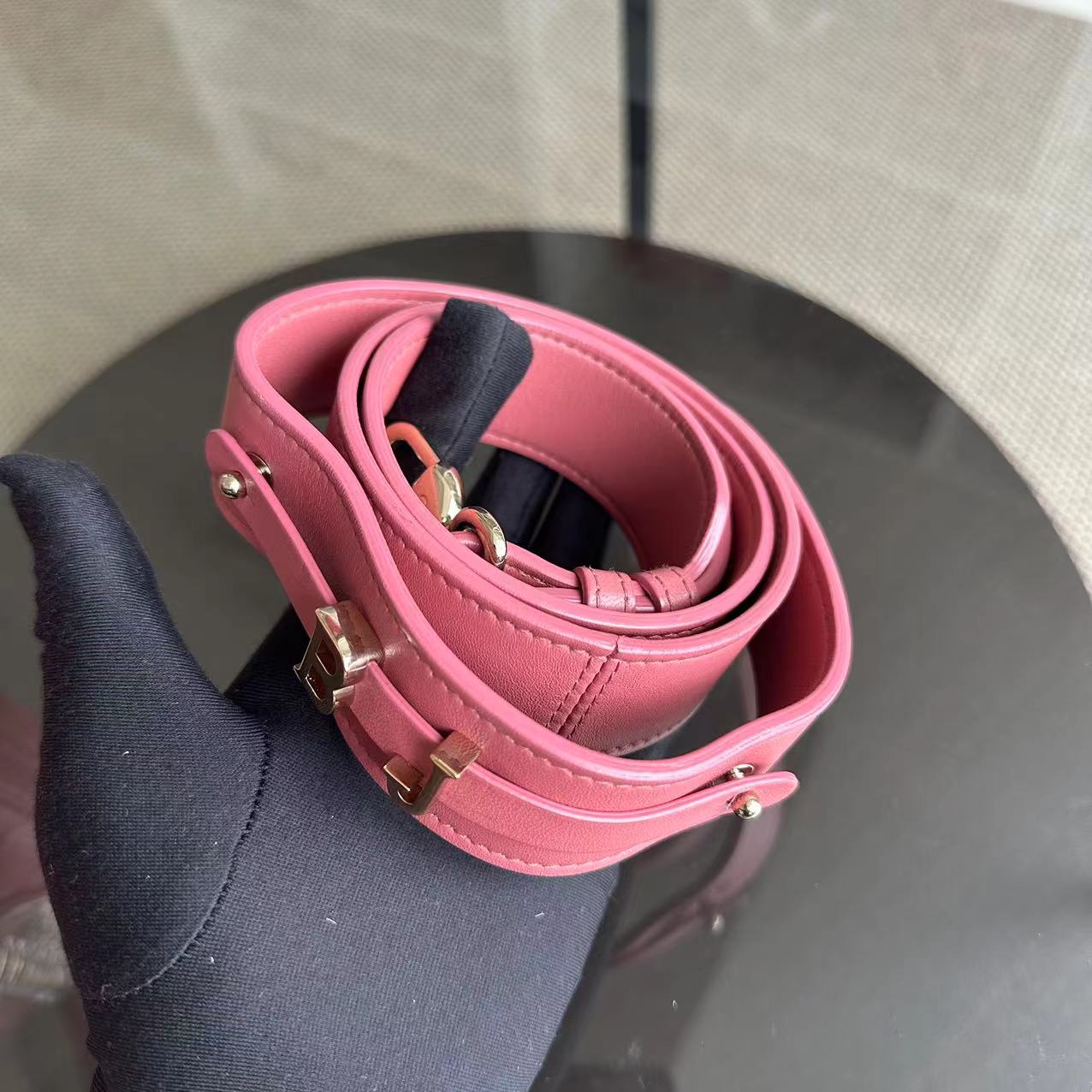 *ABC Strap* Lady Small Cannage Lambskin My ABC MYABC Charm Light Pink GHW