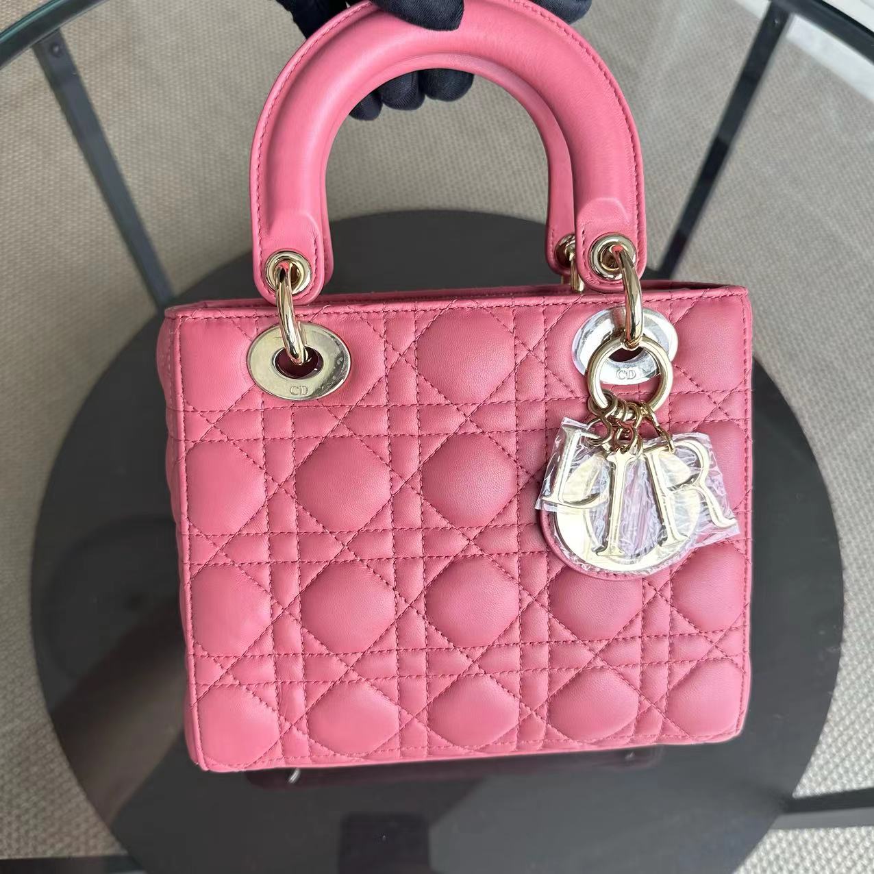 *ABC Strap* Lady Small Cannage Lambskin My ABC MYABC Charm Light Pink GHW