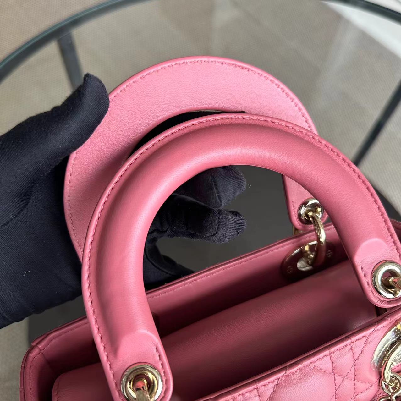 *ABC Strap* Lady Small Cannage Lambskin My ABC MYABC Charm Light Pink GHW