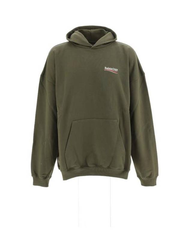 Luxury Balenciaga  Men's Political Campaign Large Fit Hoodie Khaki
