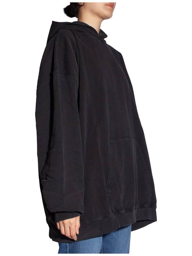 Luxury Balenciaga  Back Logo Hooded Top Black