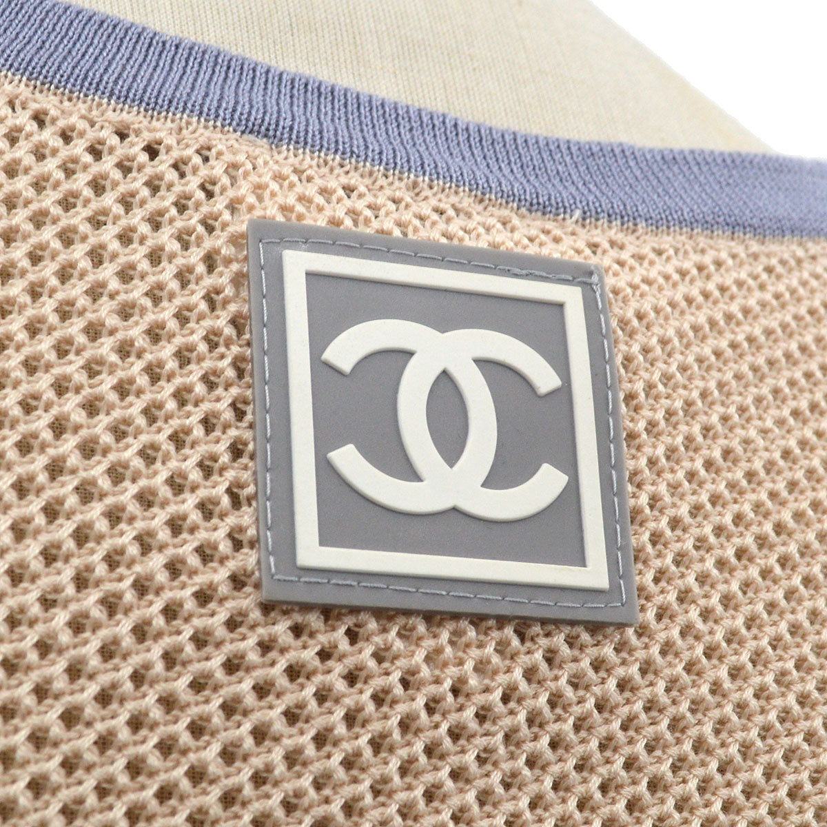 Chanel 2003 CC logo-patch mesh T-shirt #42