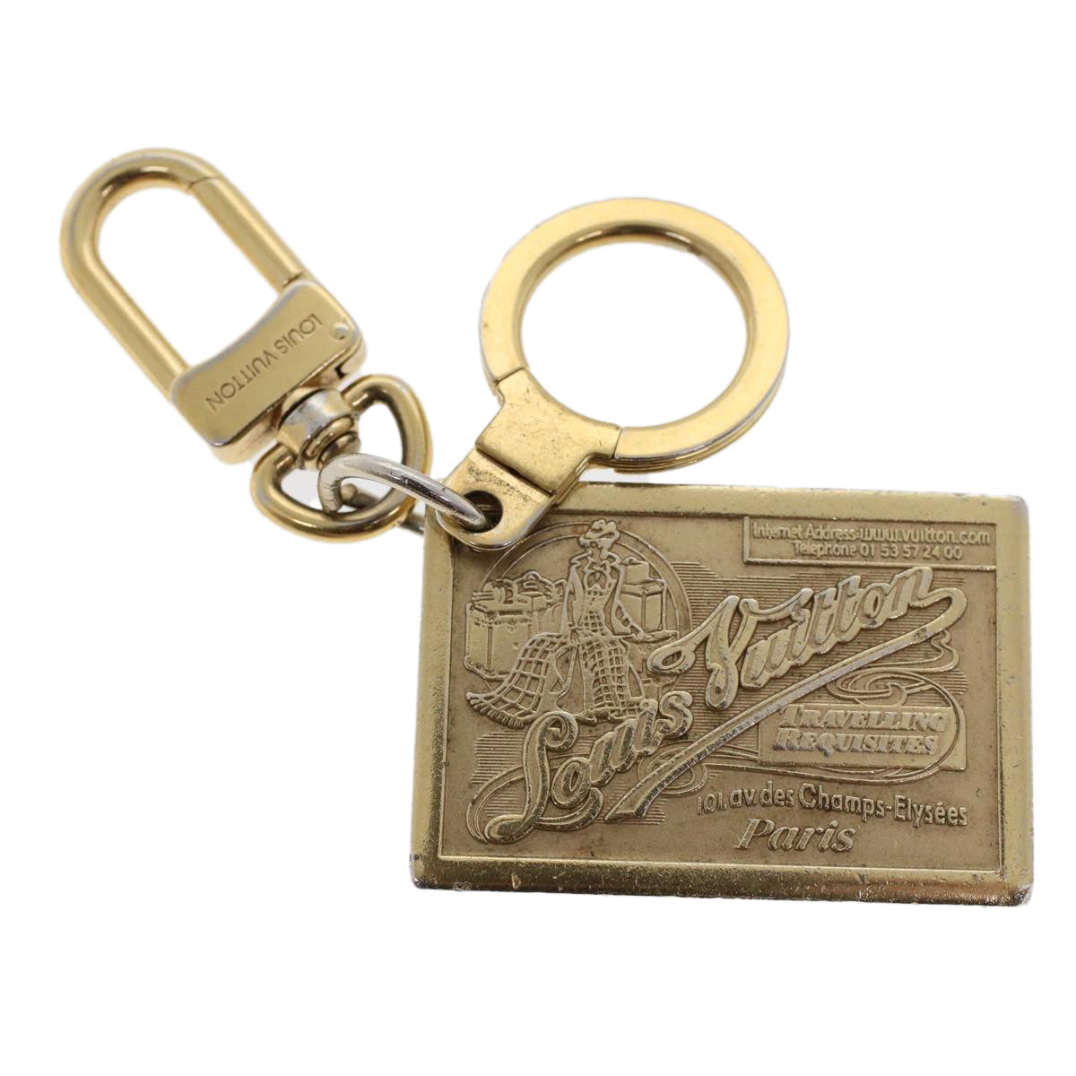 LOUIS VUITTON Key Holder Metal 2Set Gold LV Auth ac1969