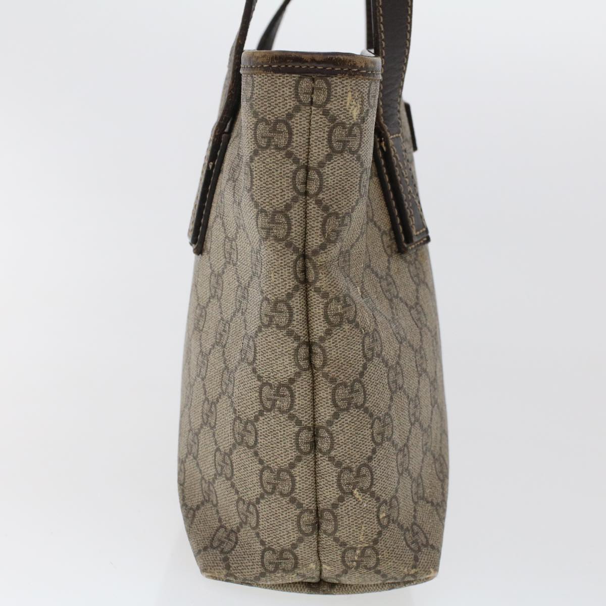 GUCCI GG Canvas Tote Bag PVC Leather Beige 211138  ac1991