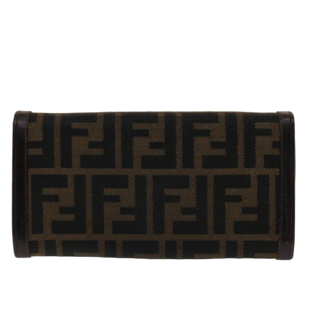 FENDI Zucca Canvas Long Wallet Black Brown