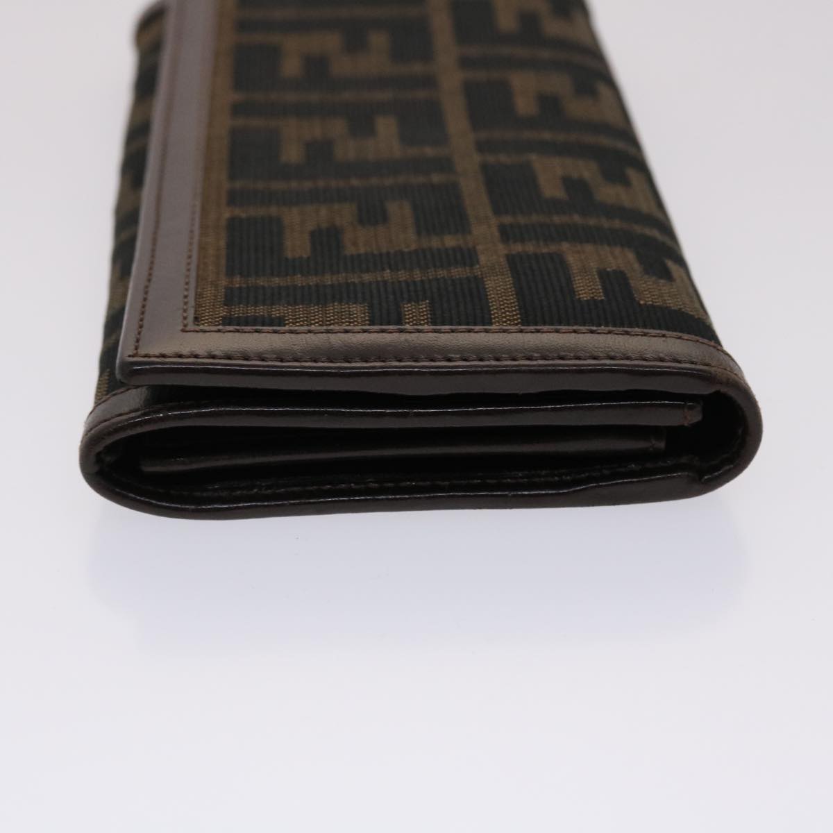 FENDI Zucca Canvas Long Wallet Black Brown
