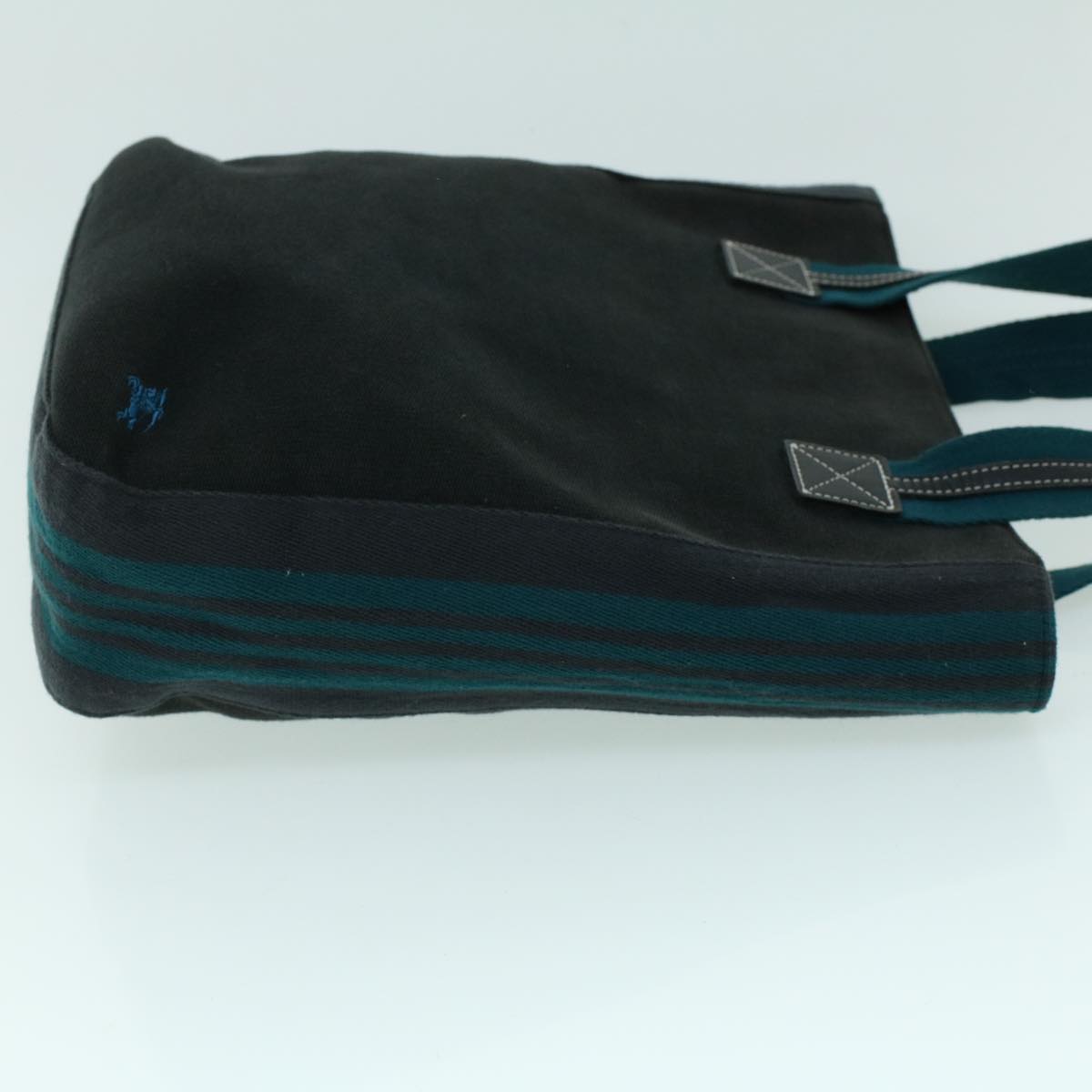 Burberry Blue Label Tote Bag Canvas Black Blue Auth ac2170