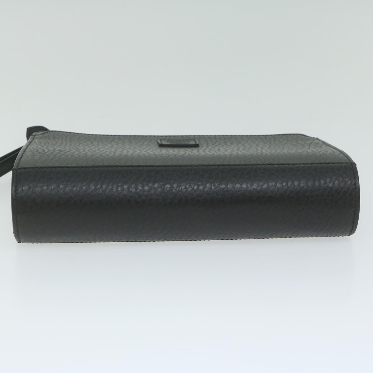 BURBERRYSs Clutch Bag Leather Black Auth ac2560