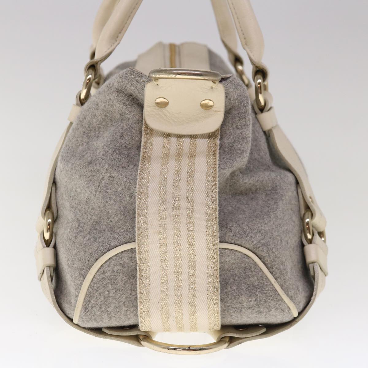 Burberry Blue Label Shoulder Bag Wool Gray Auth ac2666