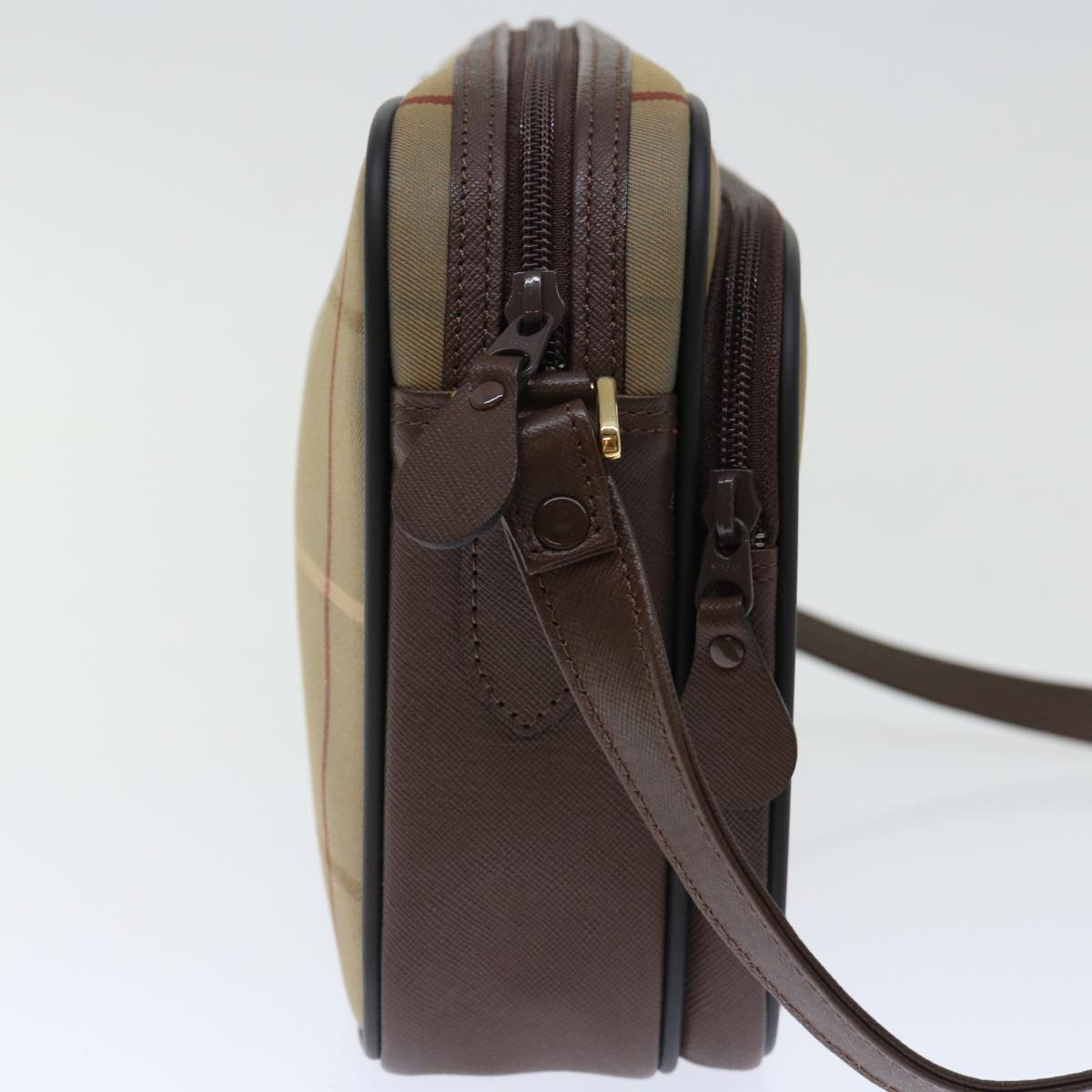 BURBERRYSs Nova Check Shoulder Bag Canvas Beige Auth ac2880