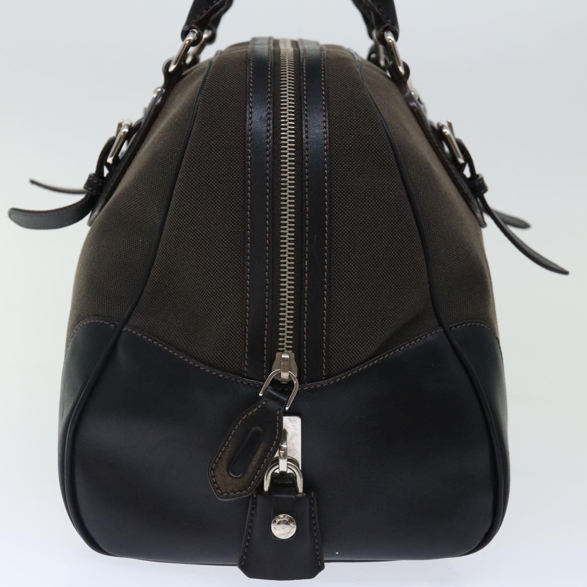PRADA Hand Bag Canvas Brown Auth ac2884