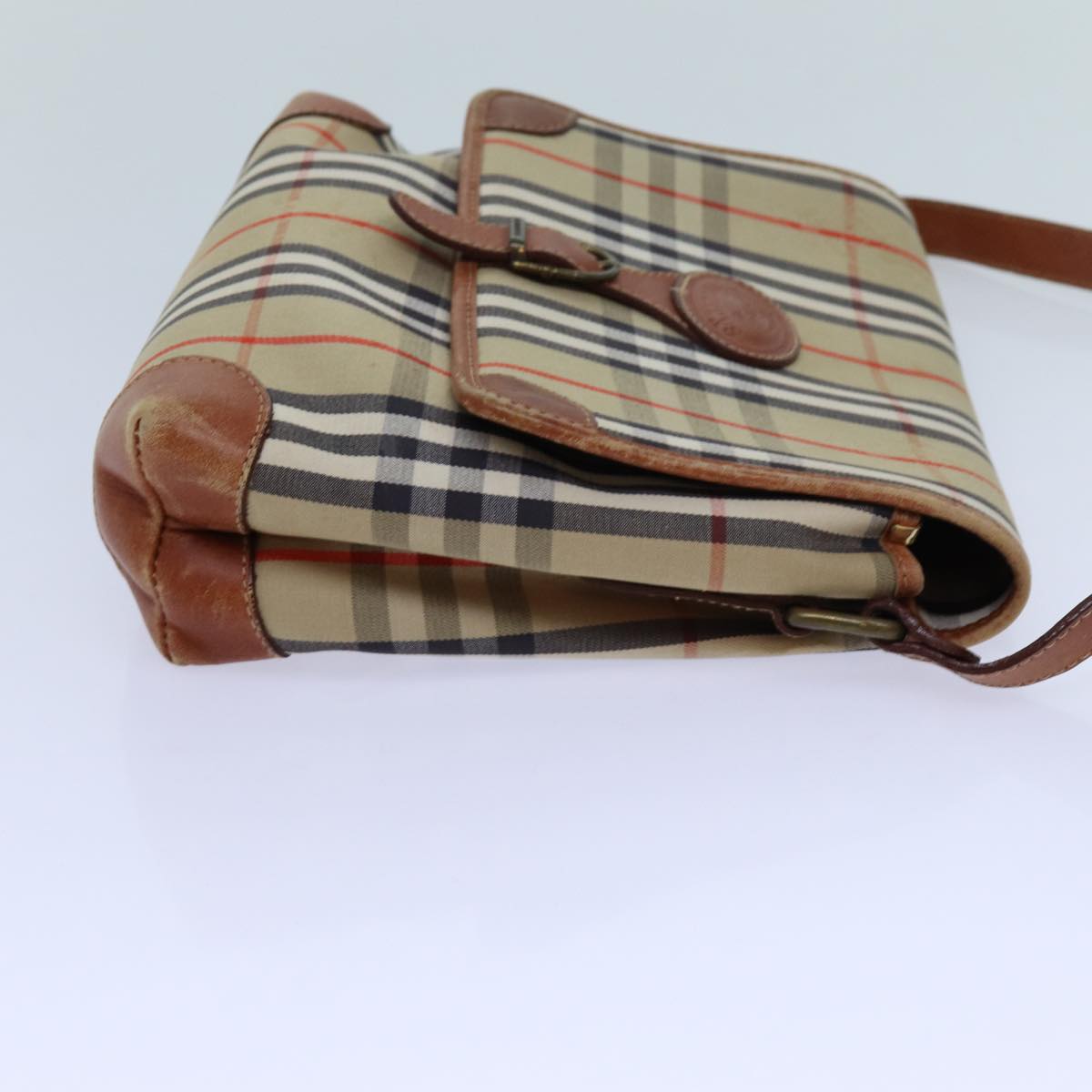 BURBERRYSs Nova Check Shoulder Bag Canvas Beige Auth ac2921