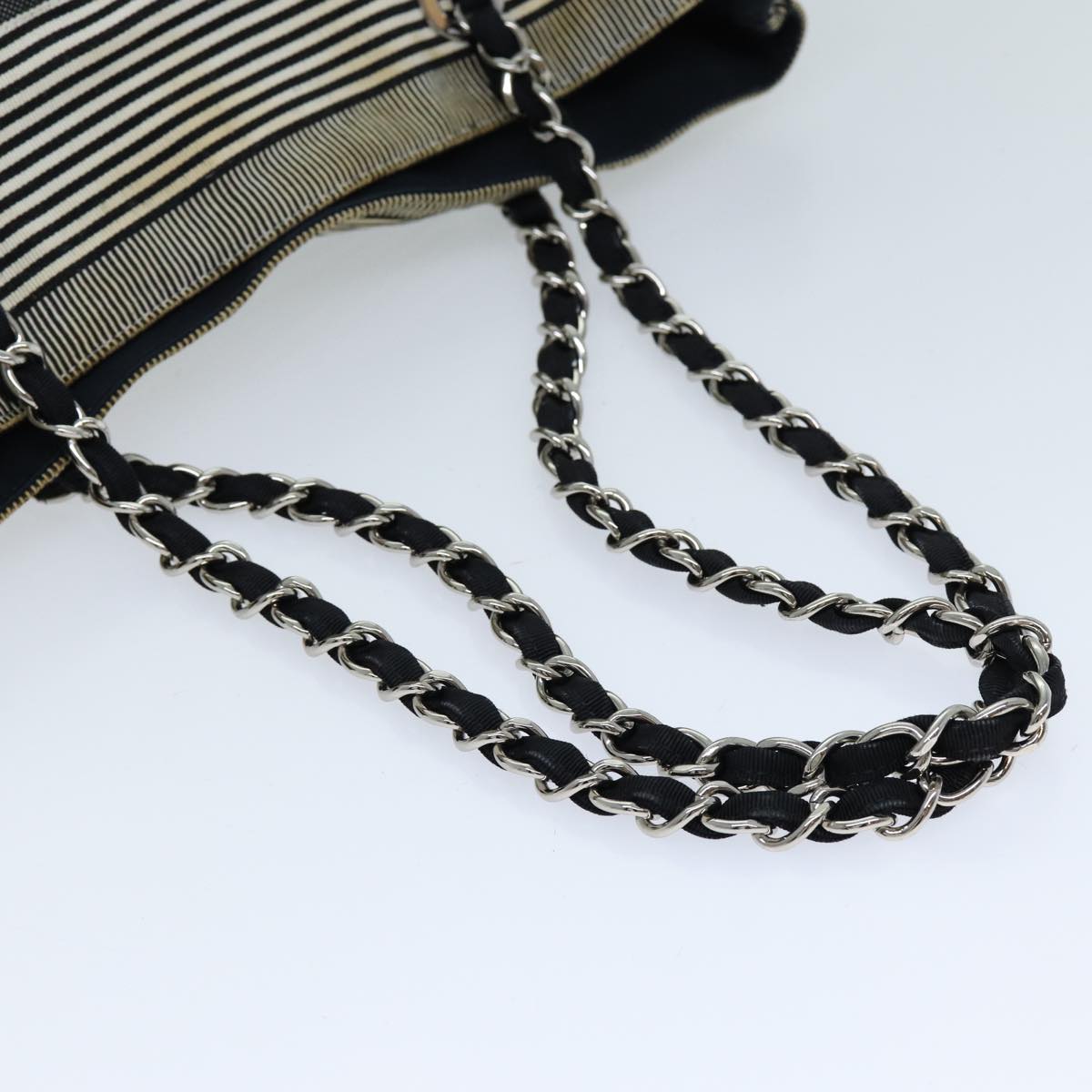 Top Quality Chanel Matelasse Chain COCO Mark Tote Bag Canvas Gray CC Auth ac2943