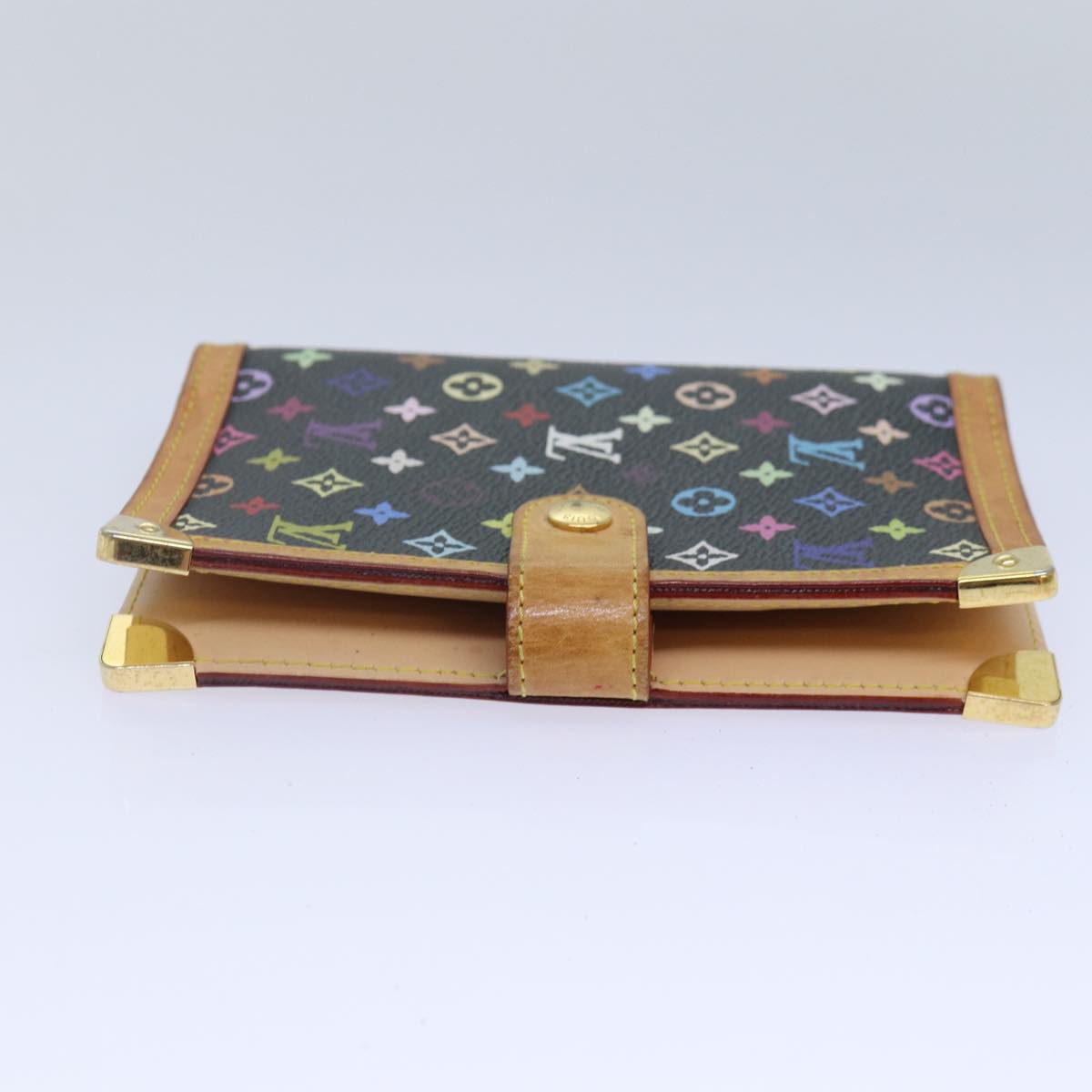 LOUIS VUITTON Multicolor Agenda PM Day Planner Cover Black R21076 Auth ac3222