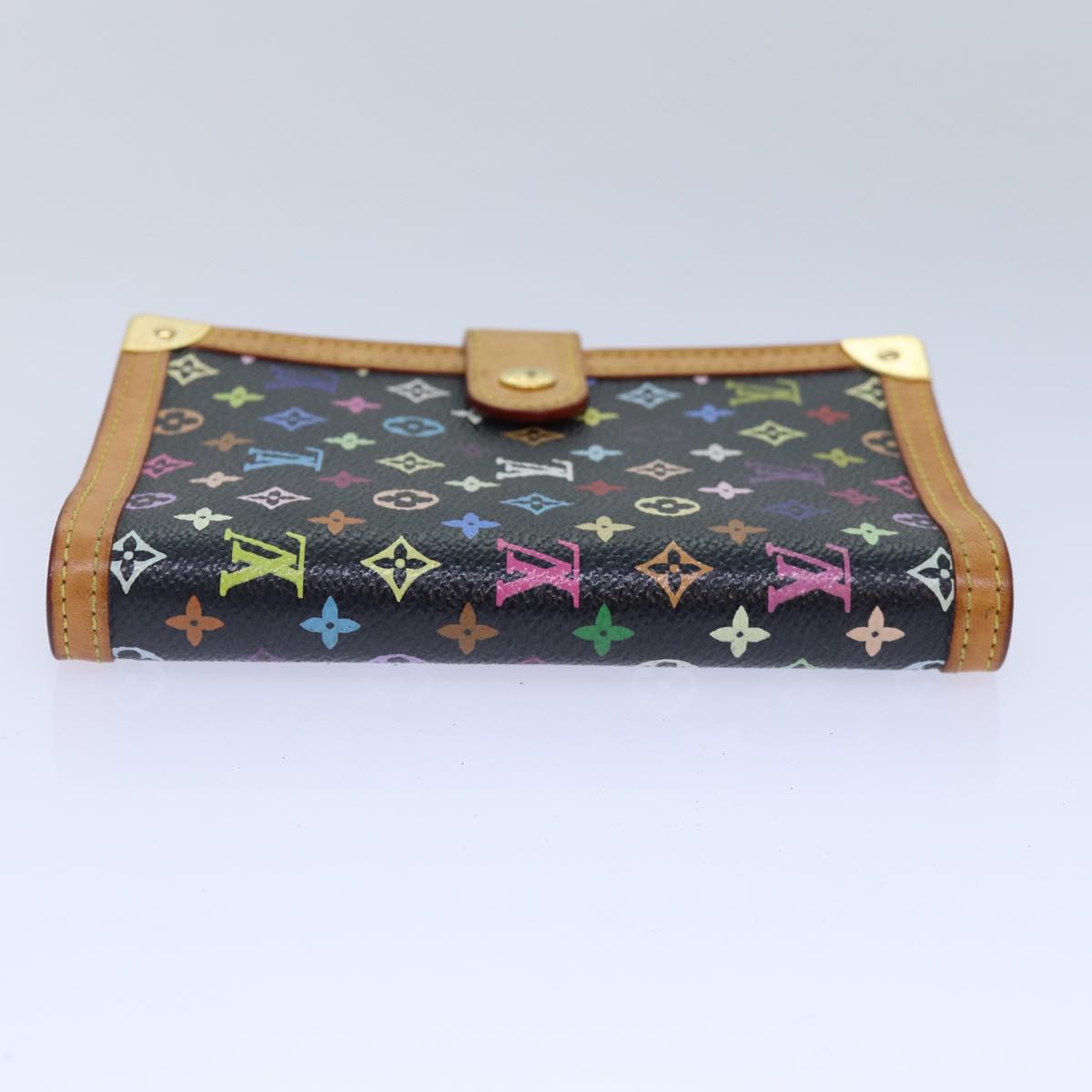 LOUIS VUITTON Multicolor Agenda PM Day Planner Cover Black R21076 Auth ac3222