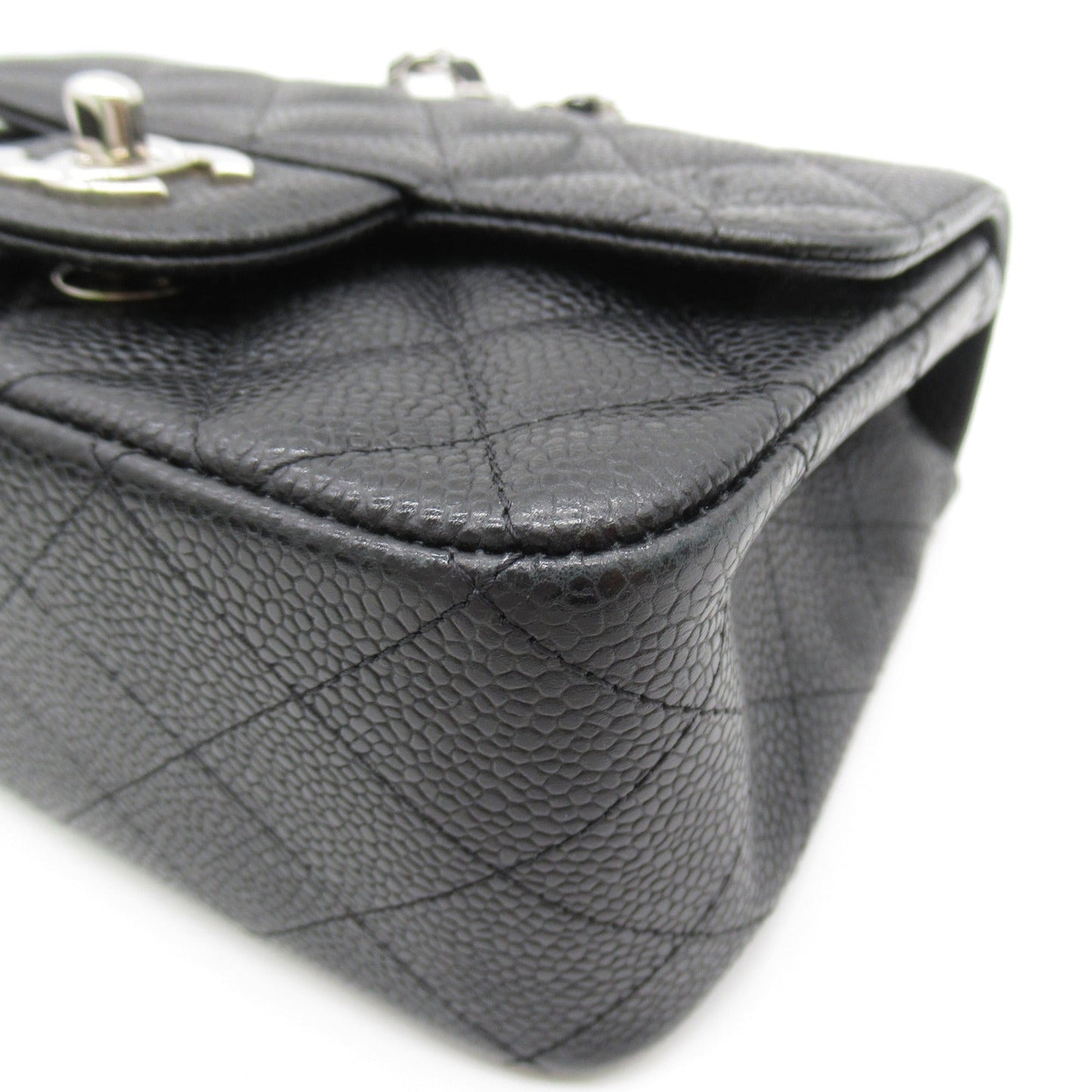 Chanel Mini Chain Shoulder Bag Caviar S  Black A35200