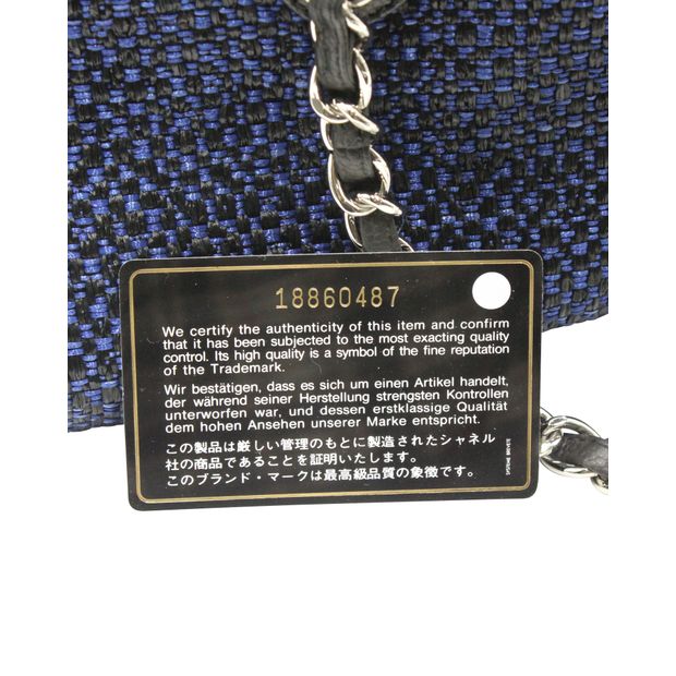 CHANEL Small 2 Way Bag in Blue Raffia