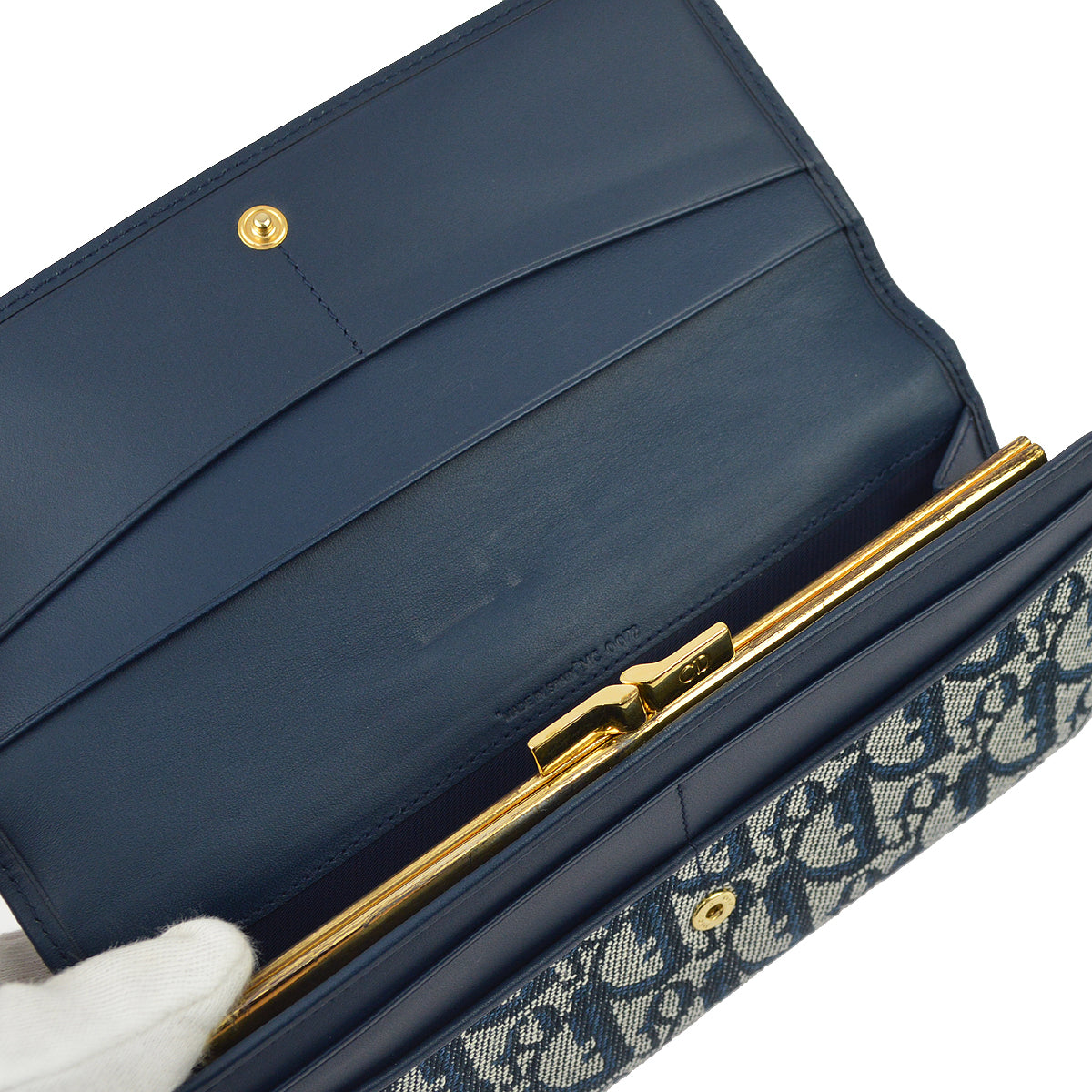 Christian Dior Navy Trotter Long Wallet Purse