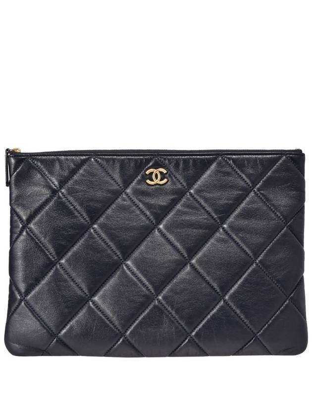Women s Big Quilted Navy Clutch No 28 Chanel