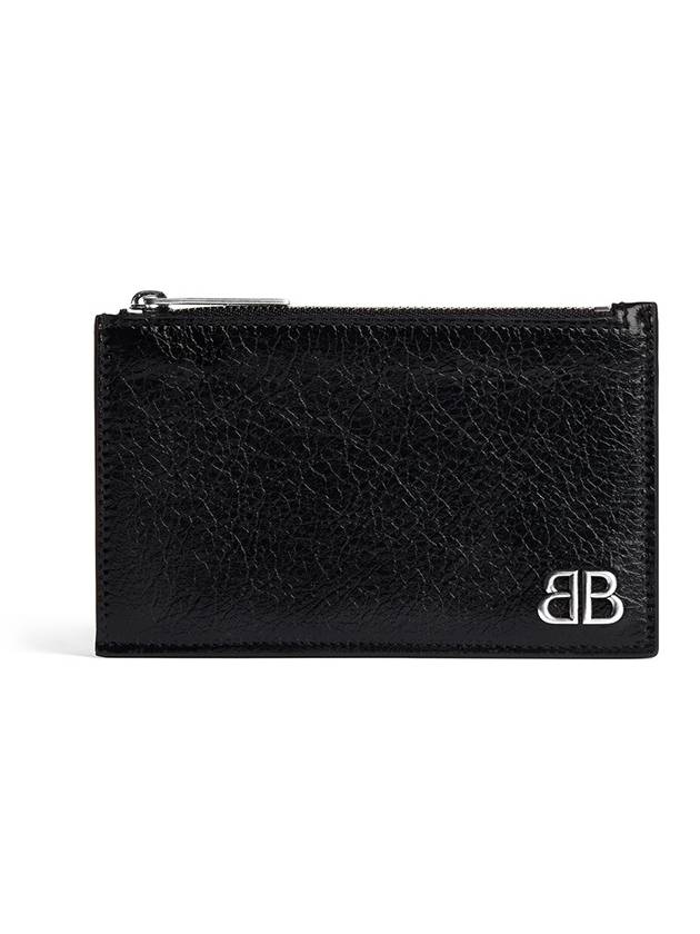 Luxury Balenciaga  Monaco Long Coin Card Wallet Black