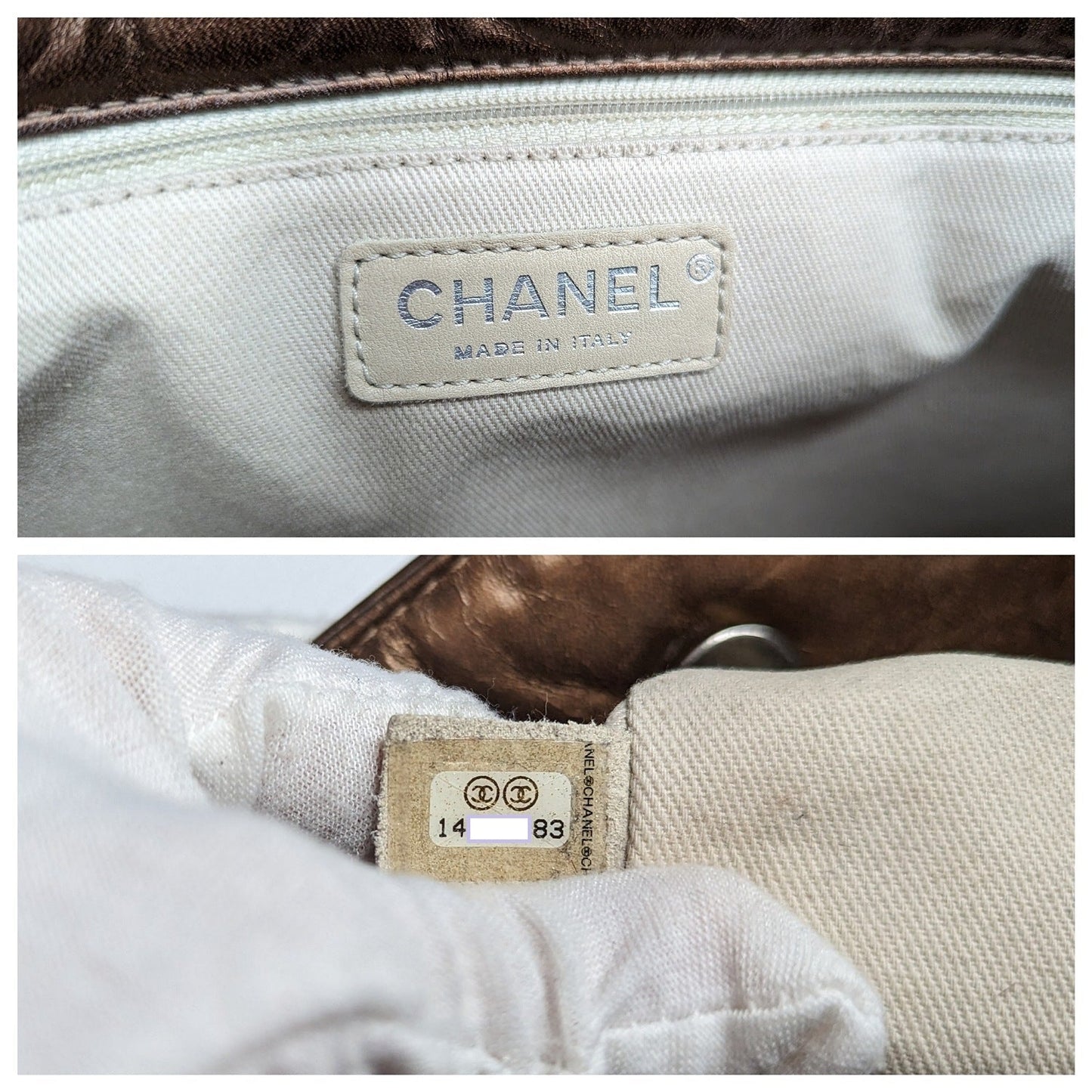 Chanel Metallic Aged Calfskin Quilted Reissue Tall Tote Bronze