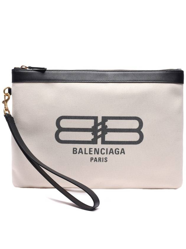Luxury Balenciaga  Flat Jumbo Clutch Bag Ivory