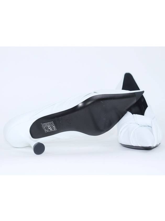 Luxury Balenciaga  Twist Drapy Leather Pumps White