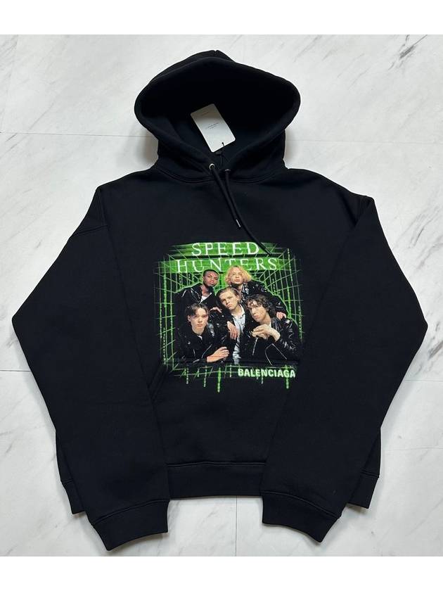 Luxury Balenciaga  Cotton Speedhunter Print Hoodie